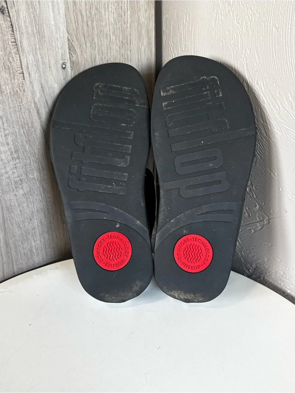FitFlop Black Double Strap Comfort Sandals Women’s Size 7